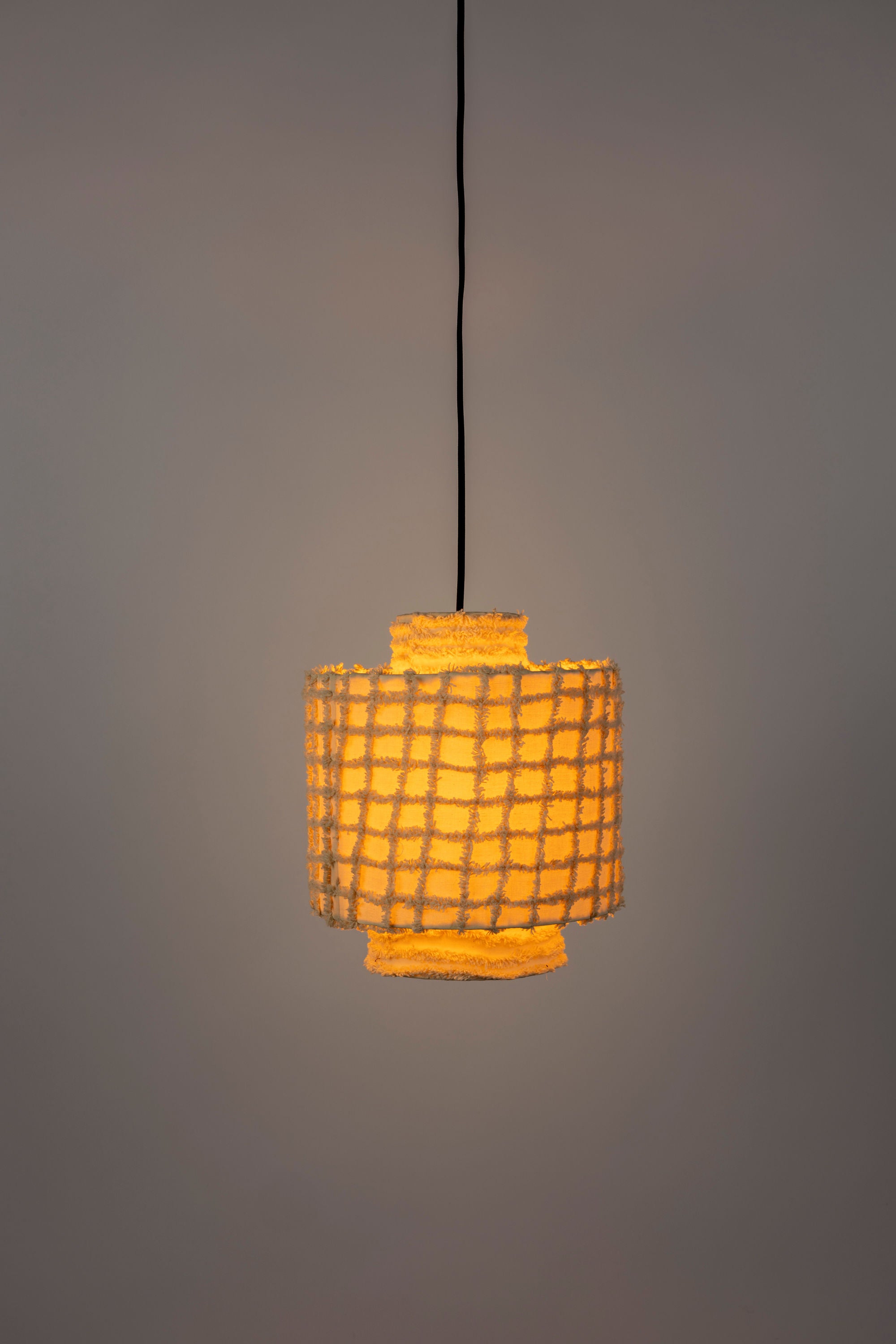 Arjun Beige Cotton Wide Pendant Lamp